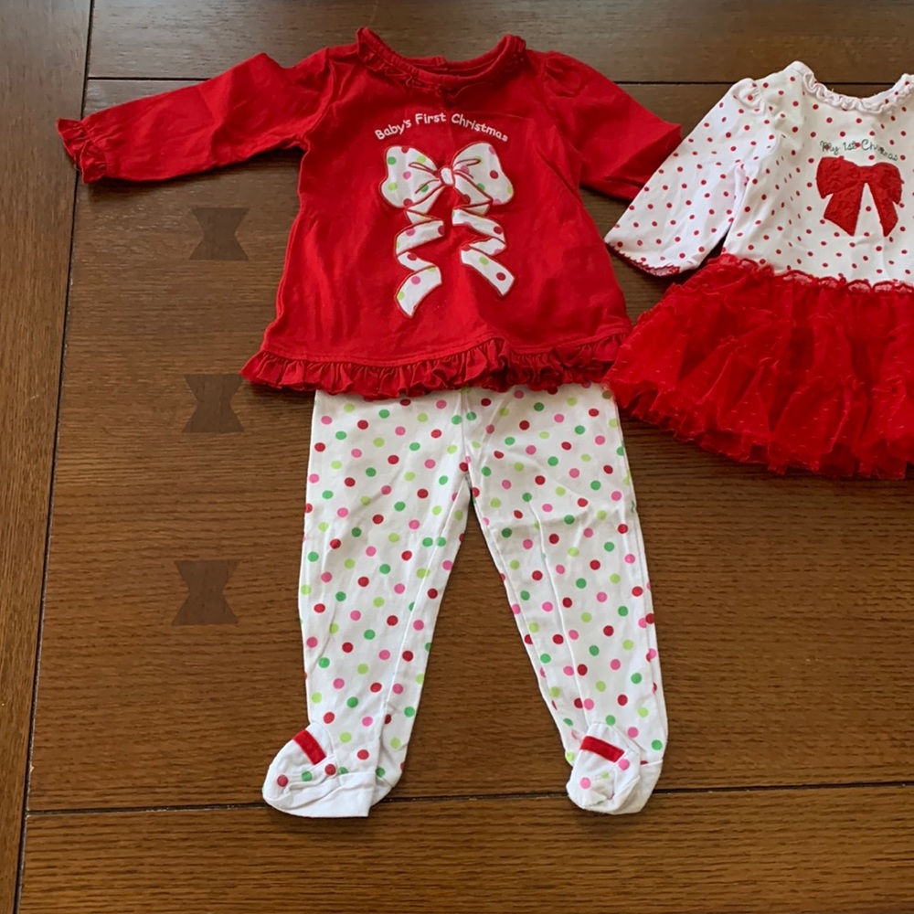 Baby girl 6 and 6-9 month old Christmas outfits